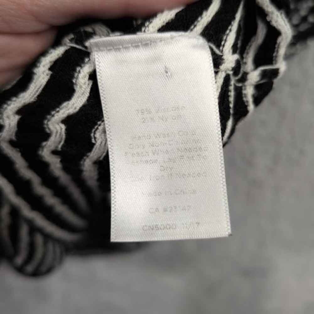 Talbots Open Knit Cardigan Black White 2X Sweater Plus Long Sleeve Button Up - Picture 8 of 11